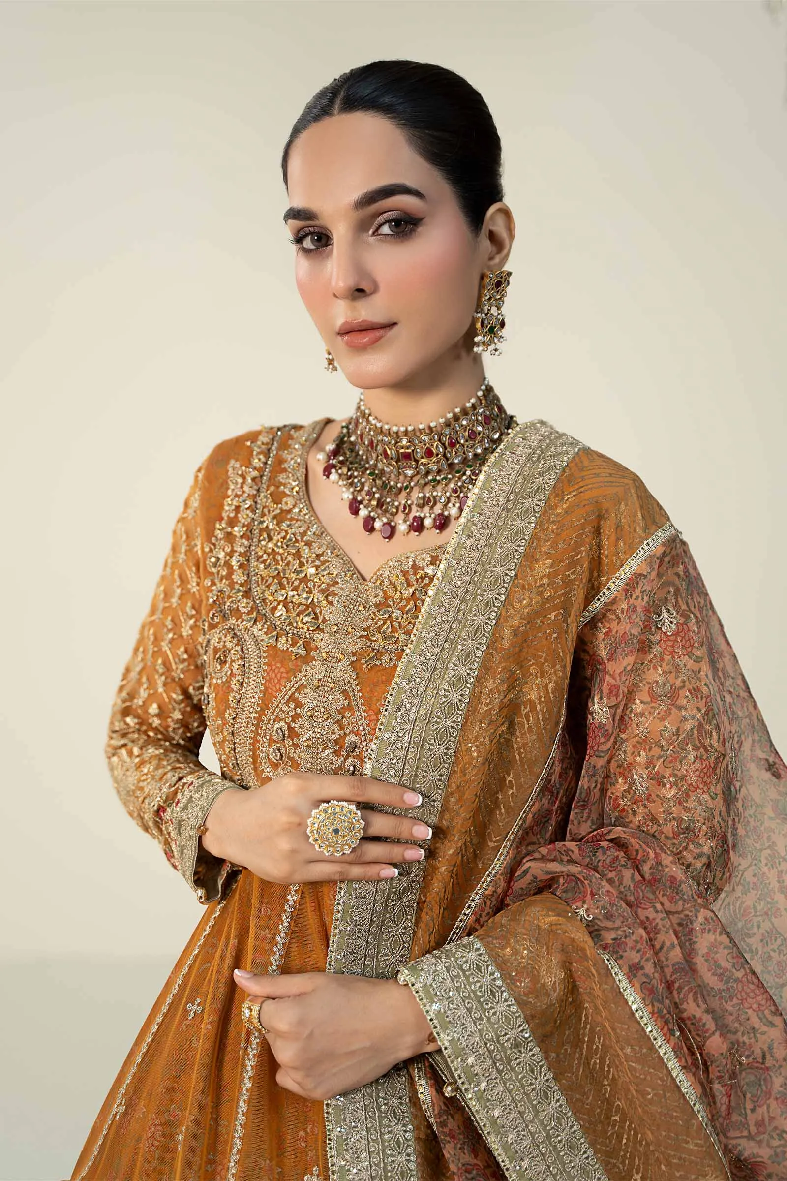 3 Piece Embroidered Net Suit | SF-W24-13