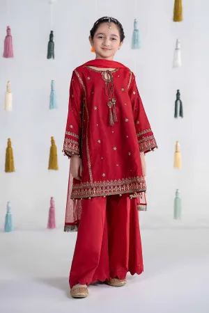 3 Piece Embroidered Yarn Dyed Suit | MKS-EA24-19