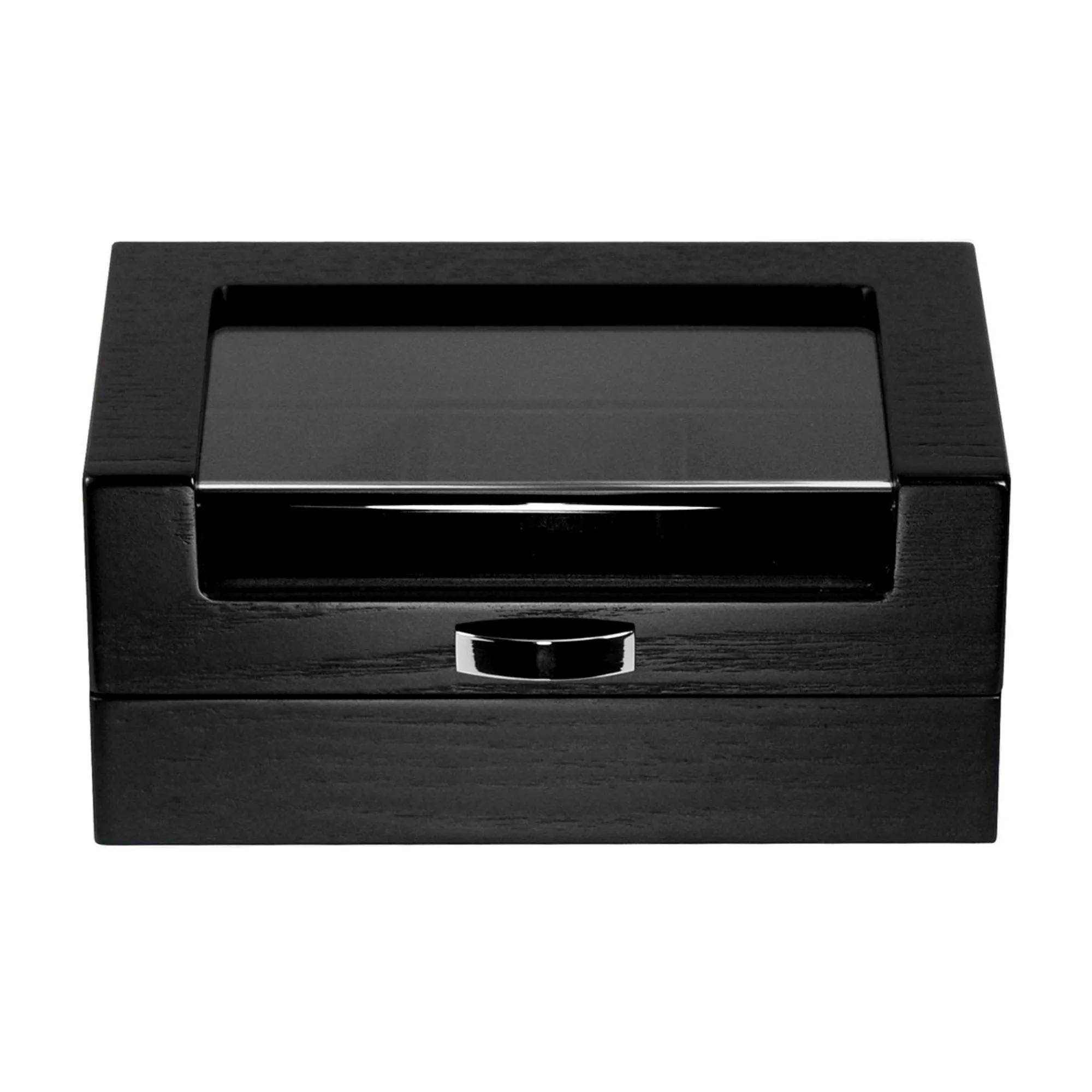 3 Slots Black Wooden Watch Box