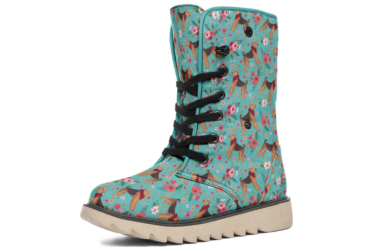 Airedale Terrier Flower Polar Vibe Boots