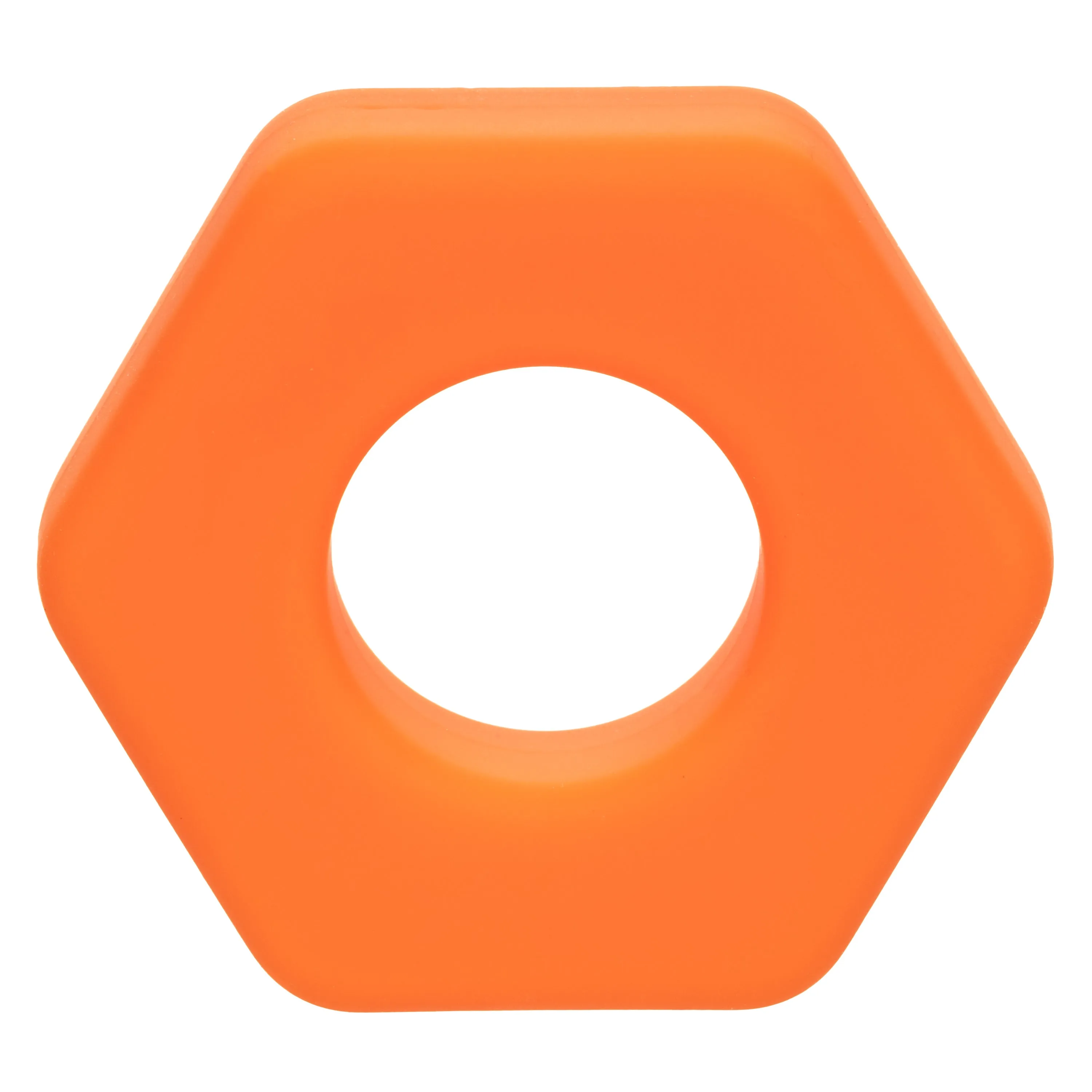 Alpha Liquid Silicone Prolong Sexagon Ring -  Orange