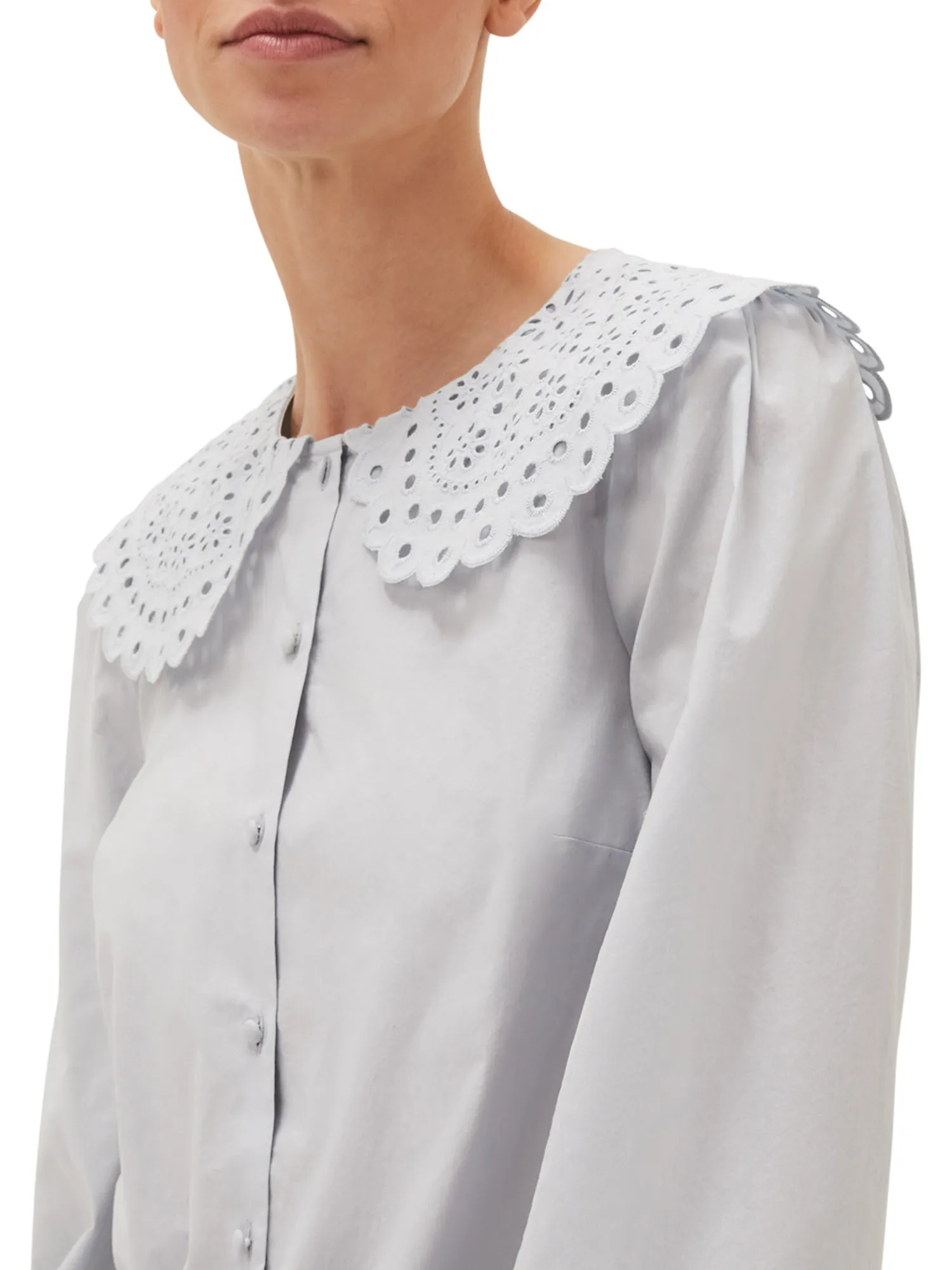 Amelia Oversized Embroidered Collar Blouse