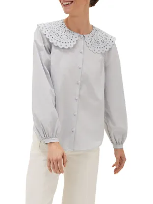 Amelia Oversized Embroidered Collar Blouse