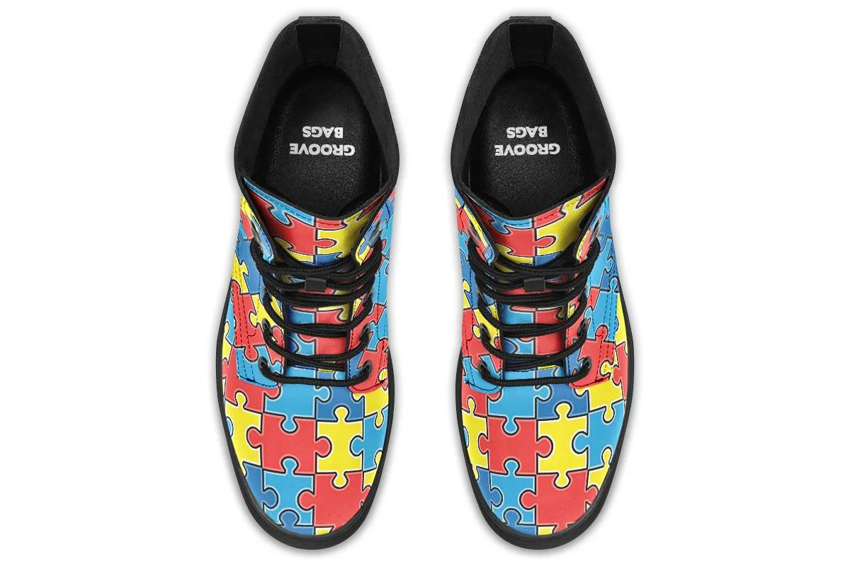 Autism Awareness Puzzle Boots