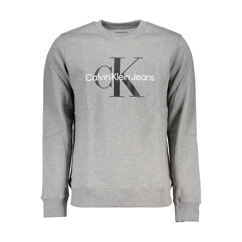 Calvin Klein Classic Gray Crew Neck Sweatshirt with Logo