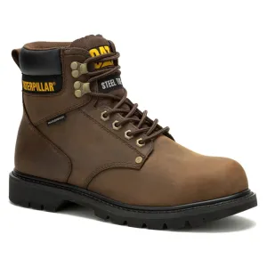 Caterpillar Men's Second Shift Work Boots Medium/Wide Steel Toe brown