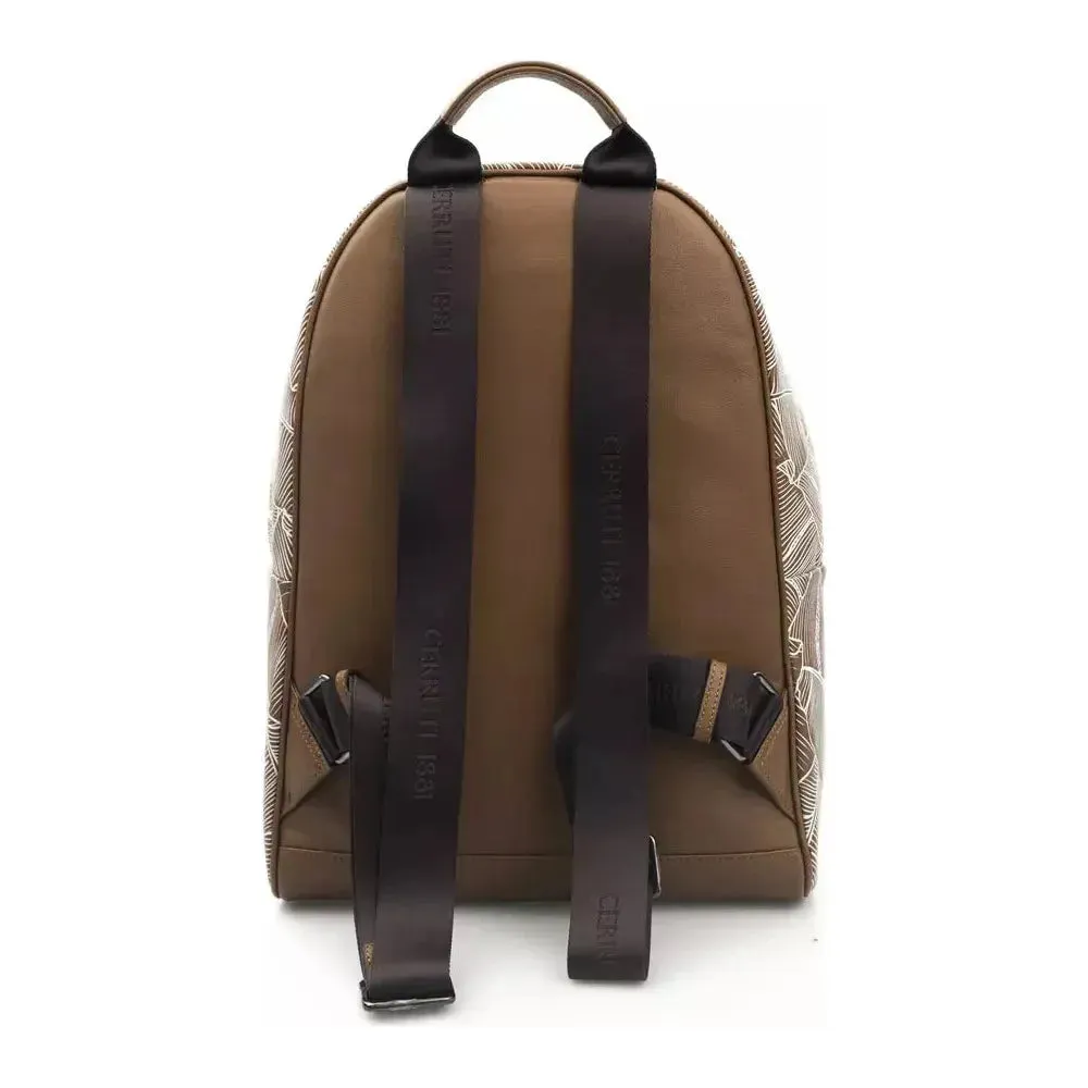 Cerruti 1881 Brown Leather Men Backpack