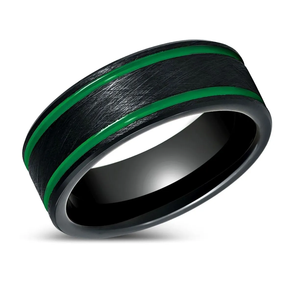 CLAYTON | Black Tungsten Ring Ice Finish