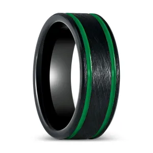 CLAYTON | Black Tungsten Ring Ice Finish