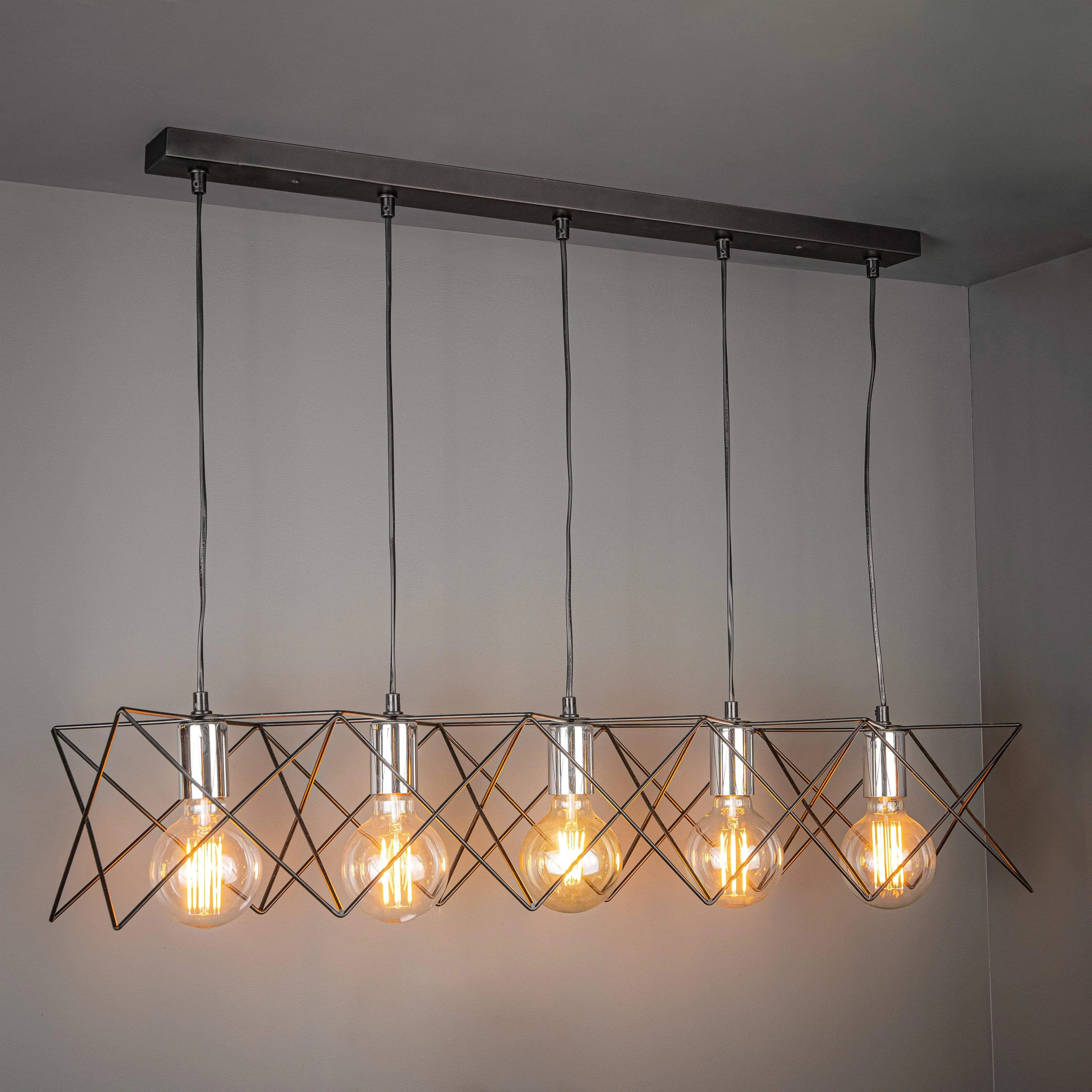 Elda Black 5 Light Bar Pendant Ceiling Light