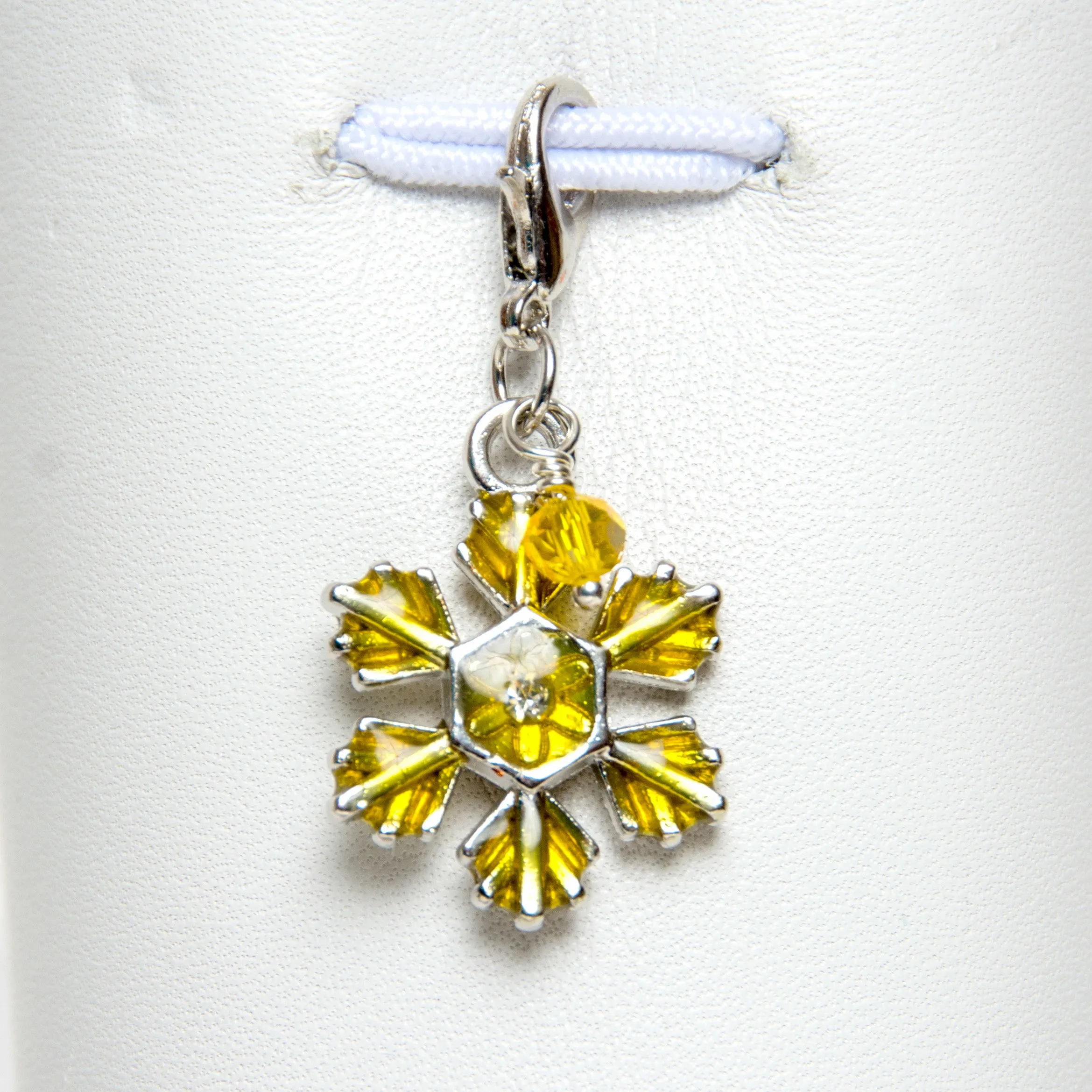 Enamel Snowflake Charms with Crystal Accent - Choose from Red, Yellow, Blue or Purple