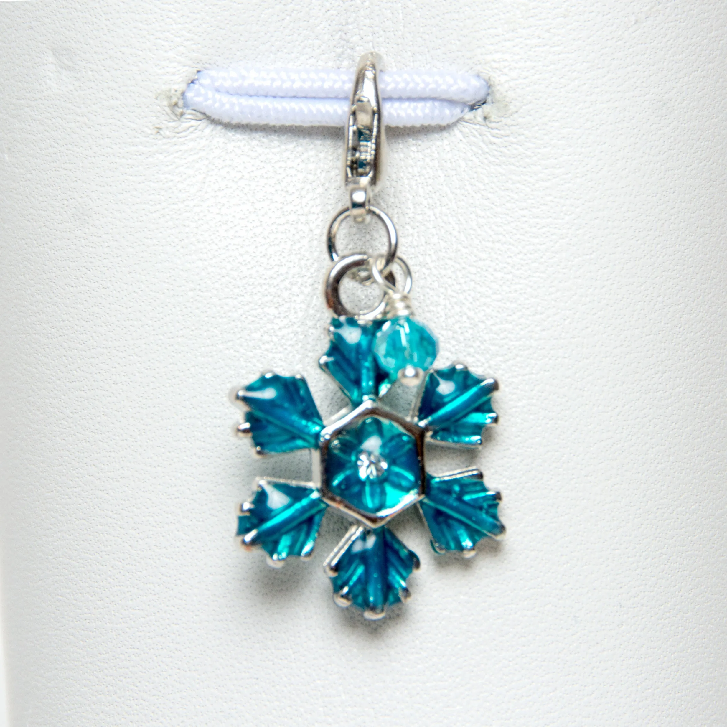 Enamel Snowflake Charms with Crystal Accent - Choose from Red, Yellow, Blue or Purple