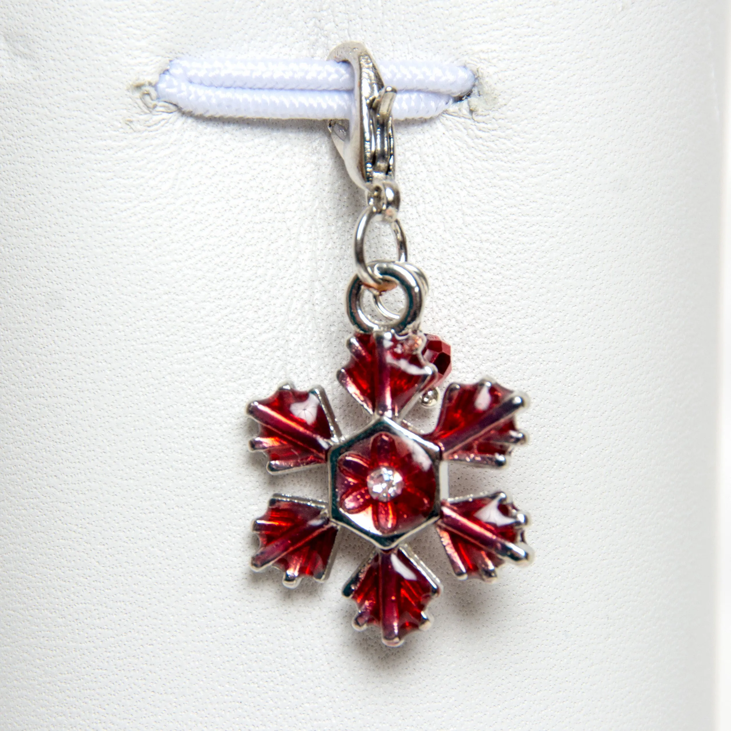 Enamel Snowflake Charms with Crystal Accent - Choose from Red, Yellow, Blue or Purple