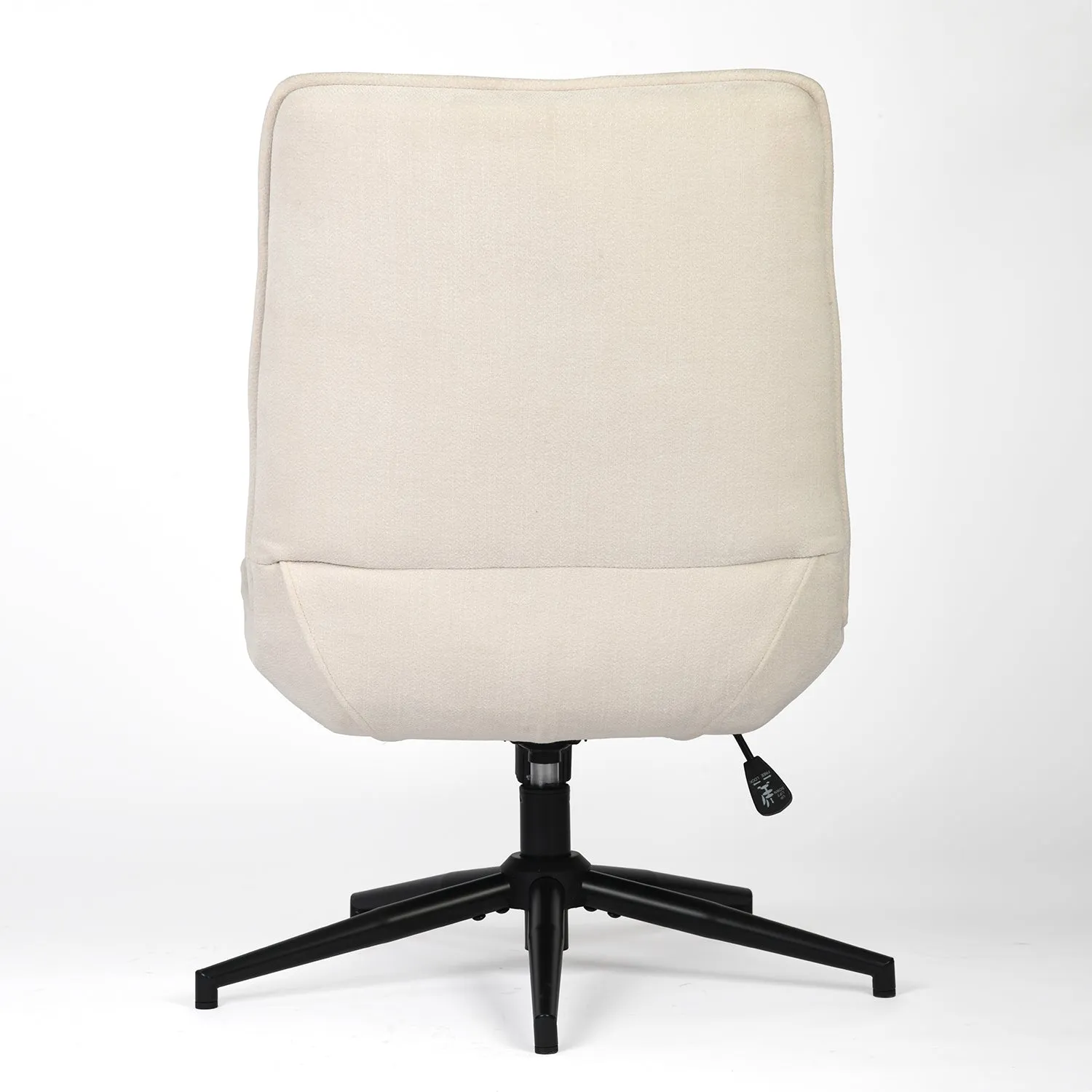 Ergonomic Swivel Office Chair - Beige Chenille Upholstery with Adjustable Height, High Backrest, and Padded Seat, Modern Design