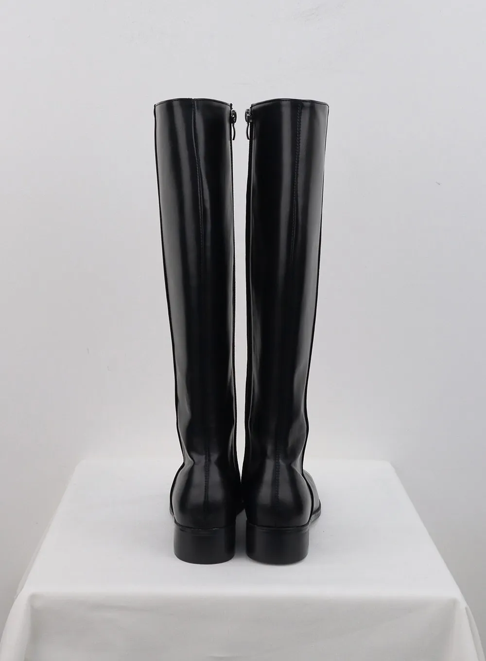 Faux Leather Square-Toe Boots OG322