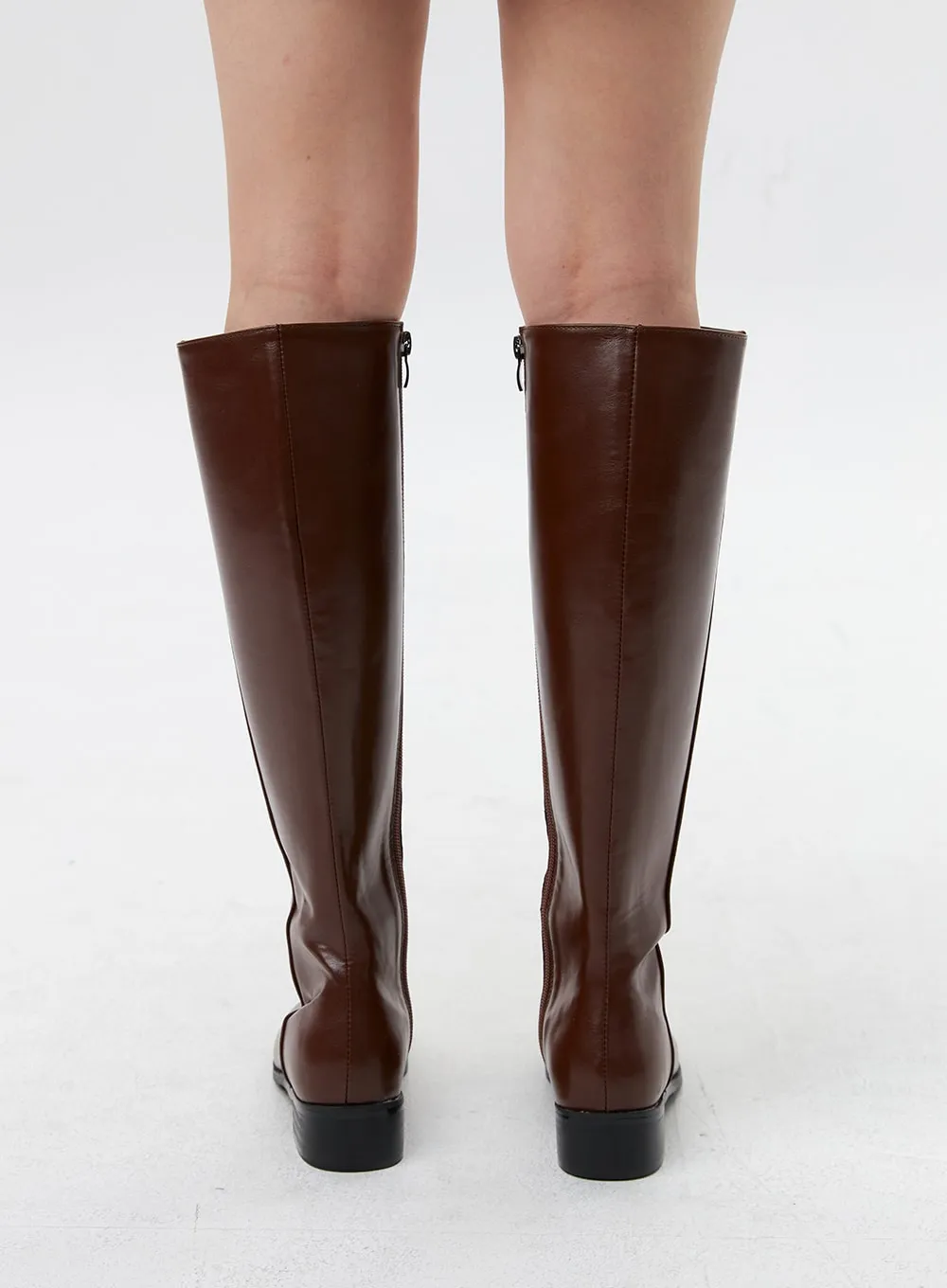 Faux Leather Square-Toe Boots OG322