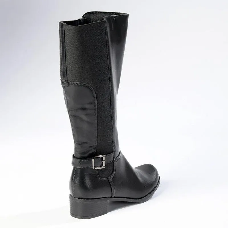 Franco Rossi Full Length Elastic Boot - Black