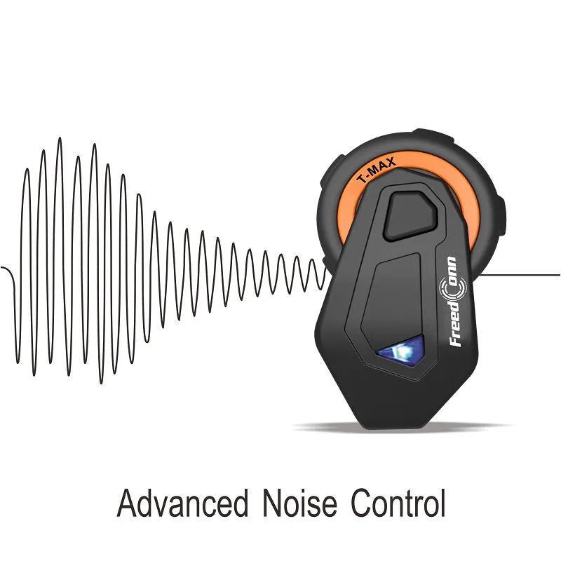 FreedConn Motocycle Helmet Waterproof and Wireless Bluetooth Headset TMAX-E /FM Radio/1000M Intercom/6 Riders Intercom/ Moto Biking & Skiiing/2 in 1 microphone;