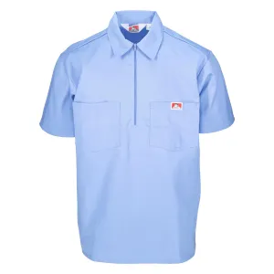 Half Zip Short Sleeve Light Blue