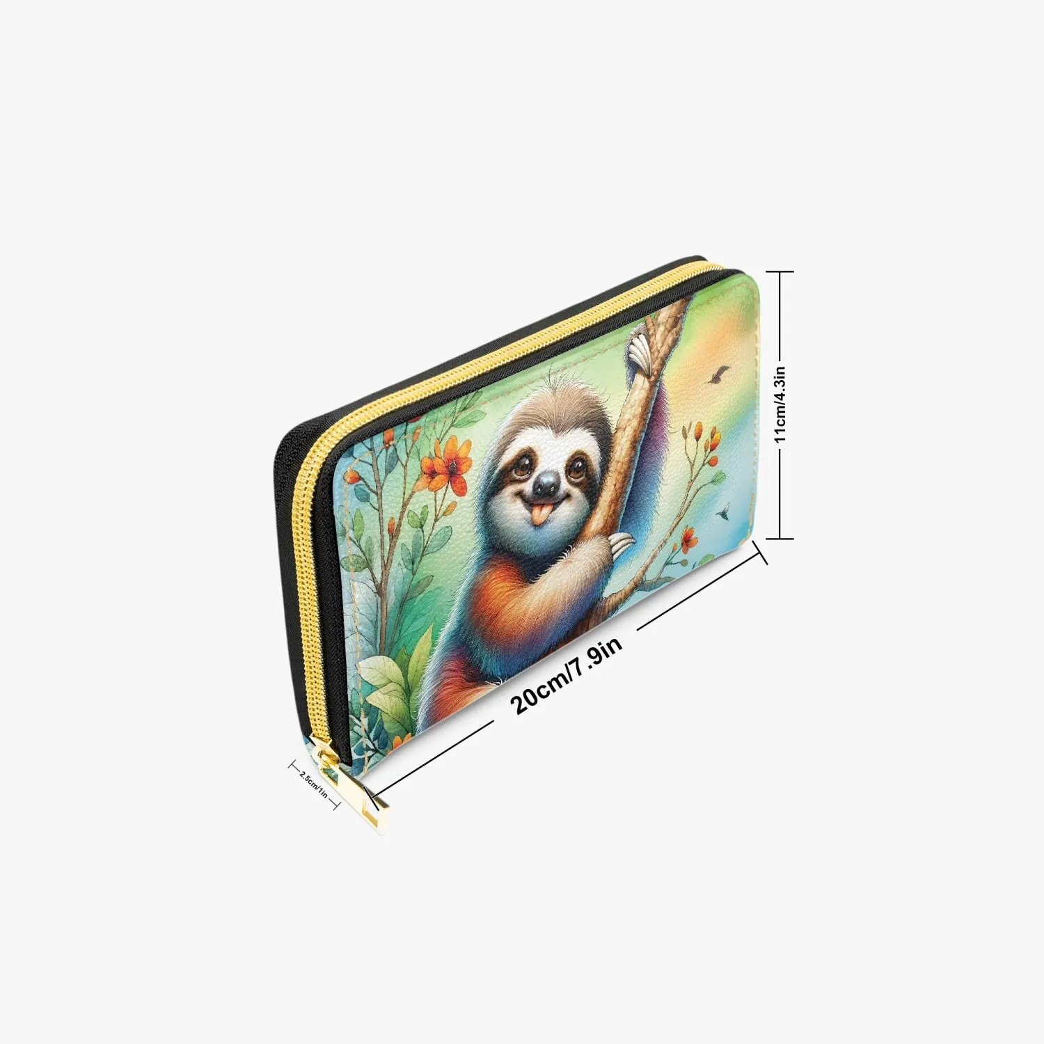 Long Type Zipper Purse - Sloth