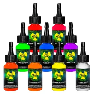 Millennium Mom's Nuclear UV Blacklight Tattoo Ink - 9 Color Set