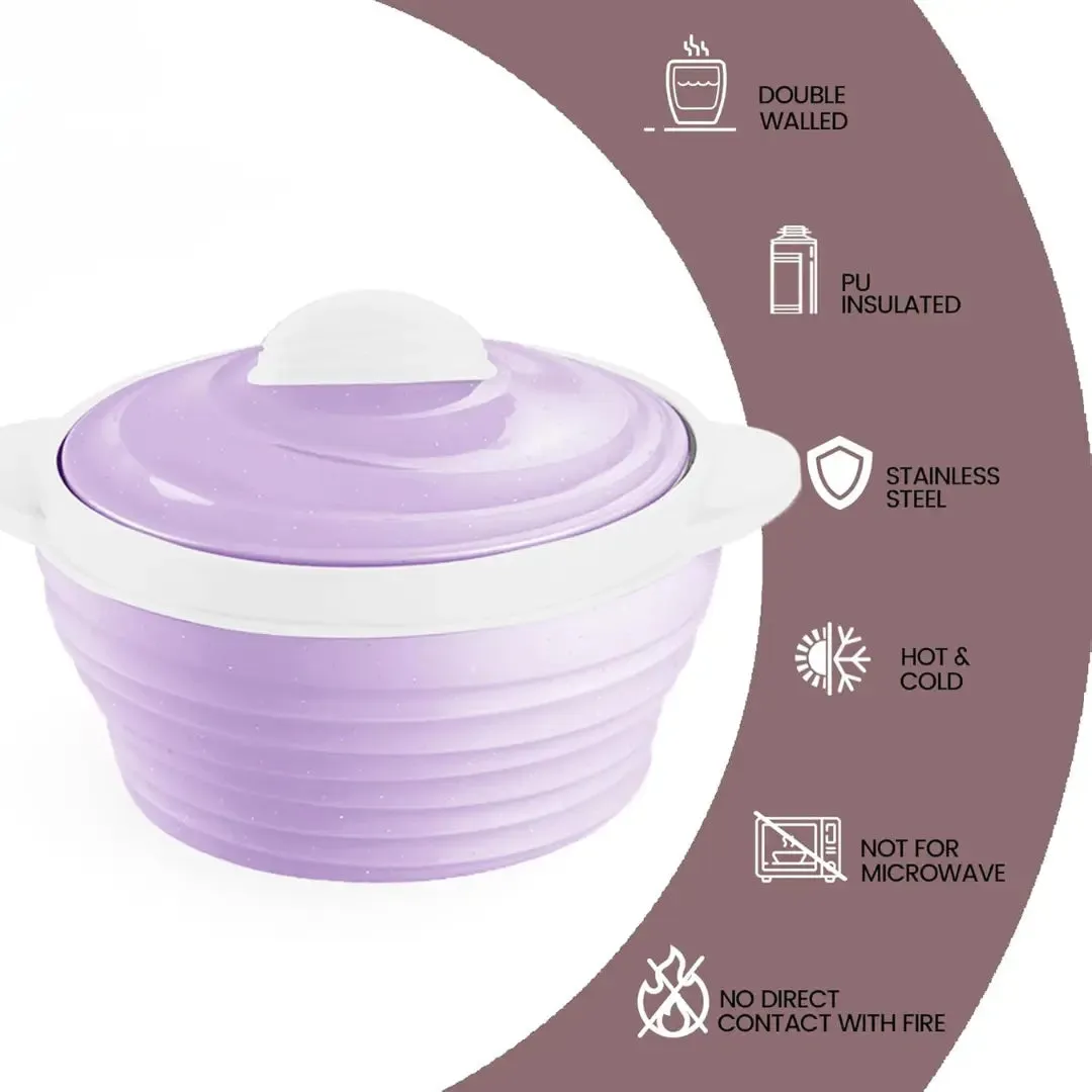 Nayasa Purple Cornello Casserole - 2000ml Stainless Steel with Lid