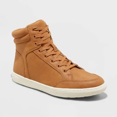 New - Goodfellow & Co Men's High Top Faux Leather Sneakers Boots for Men