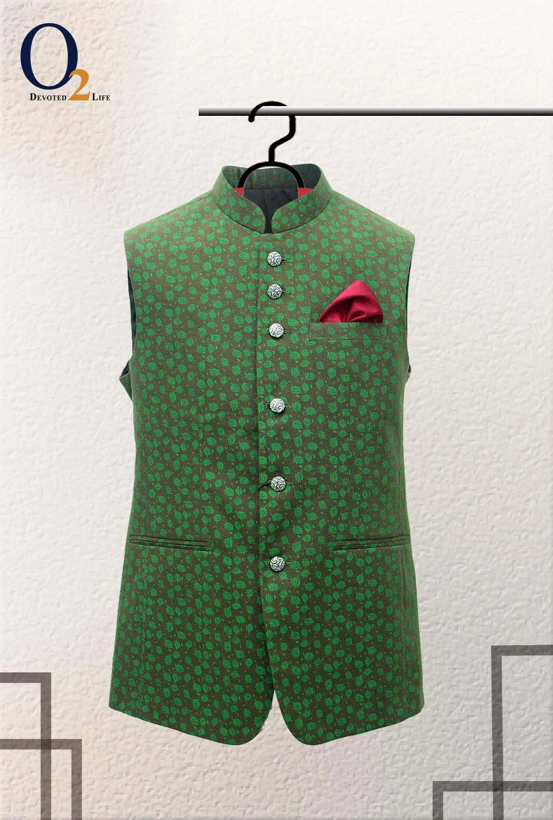 Olive Green Ethnic Vest