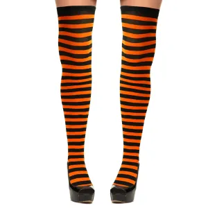 Orange and Black Socks - Over The Knee Orange and Black Costume Accessories Stockings for Men, Women and Kids