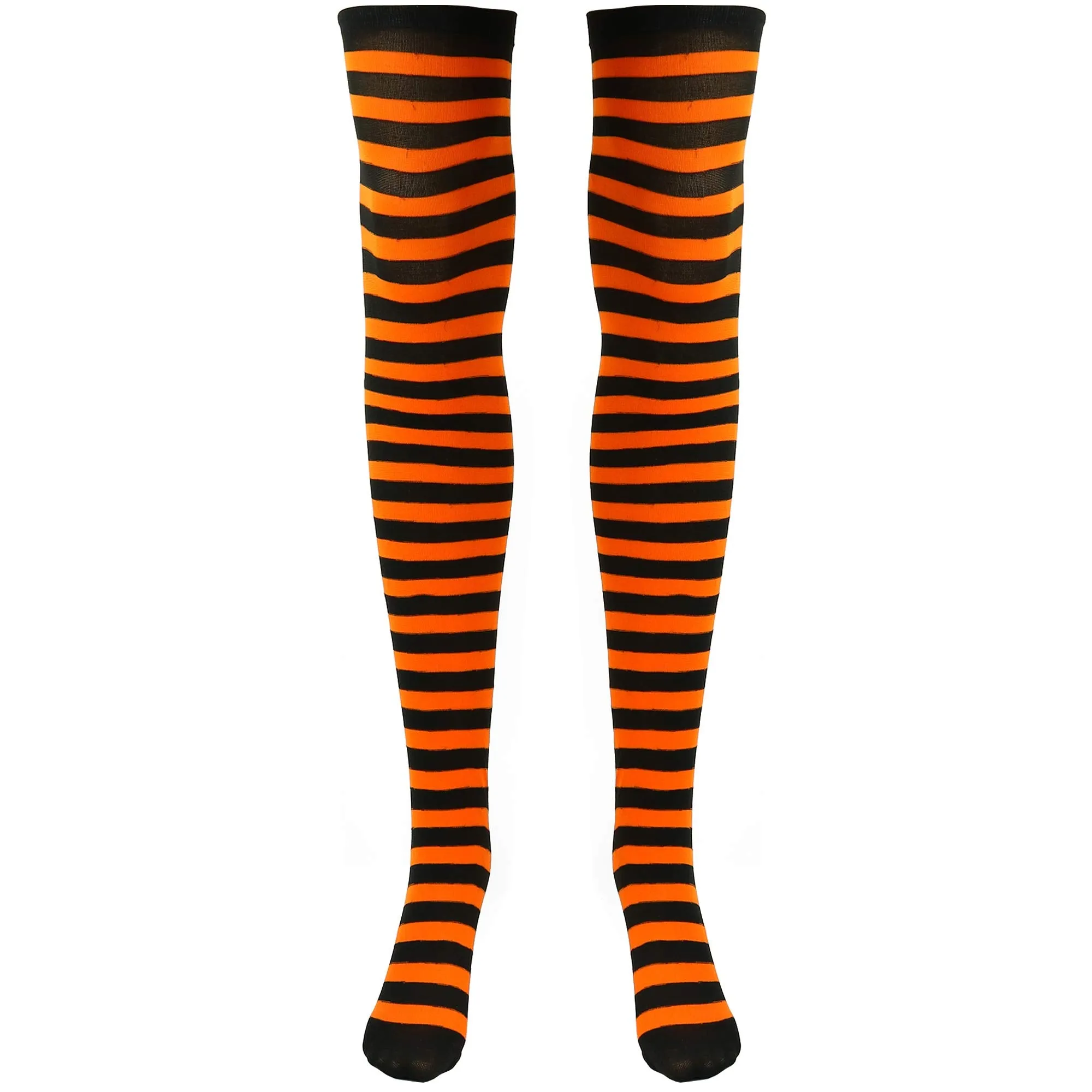 Orange and Black Socks - Over The Knee Orange and Black Costume Accessories Stockings for Men, Women and Kids