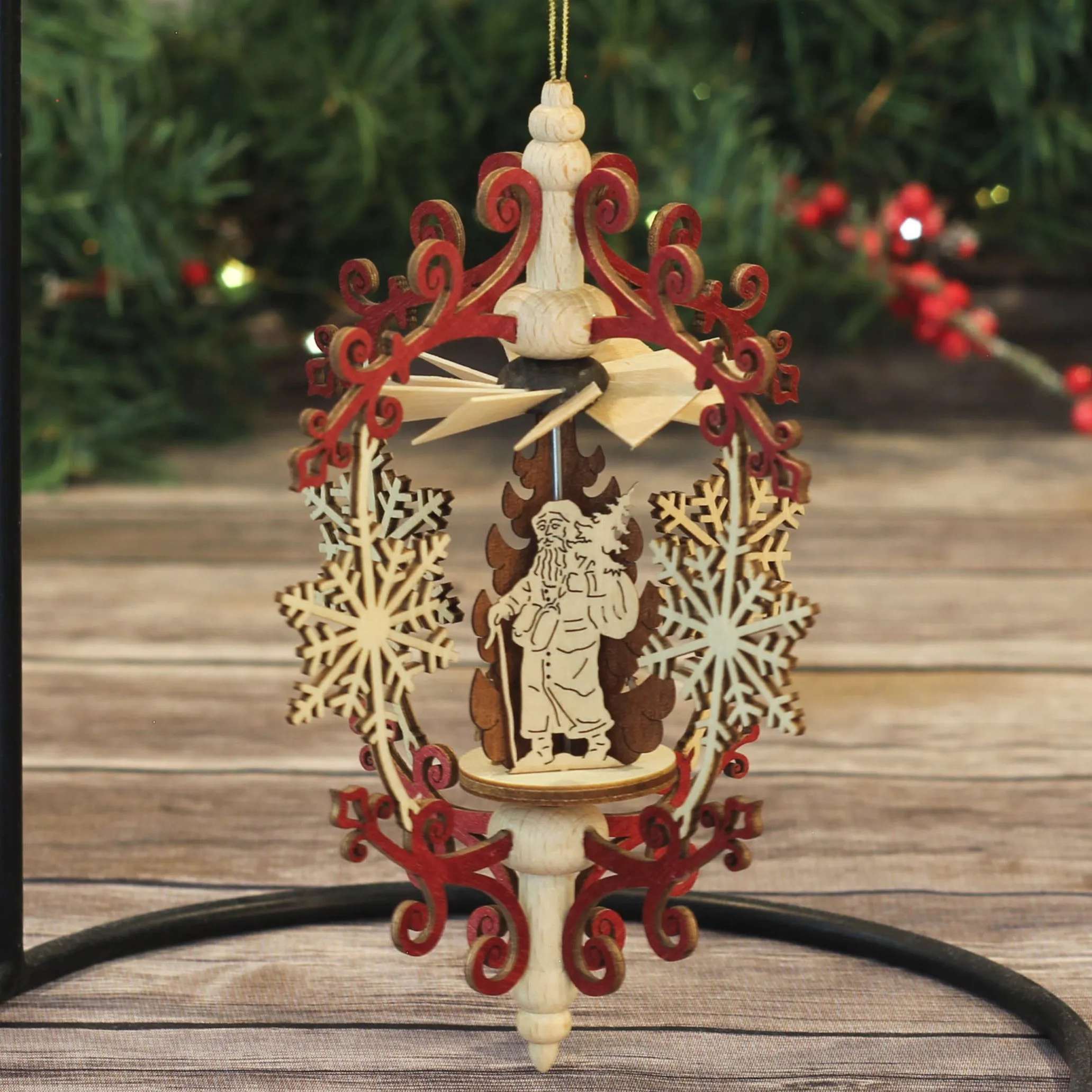 Ornament - Christmas Eve, Santa Claus Red with Snowflake