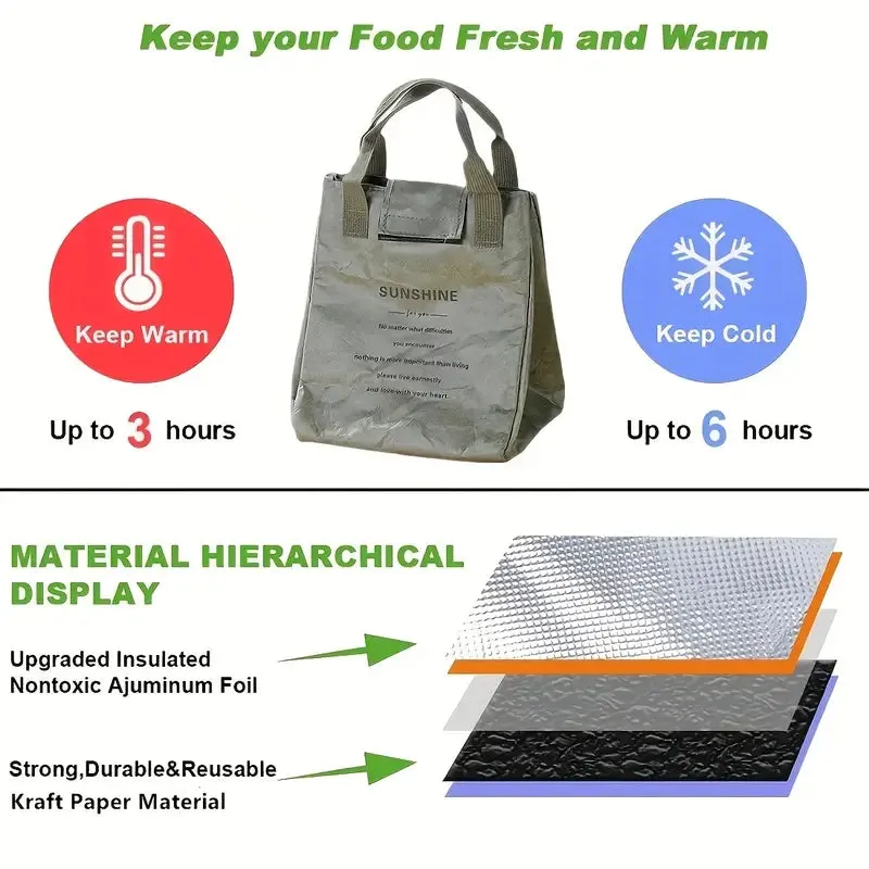 Paper Bento Bag Waterproof And Oilproof Insulation Bag