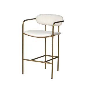 Parker Bar Counter Stool Cream Fabric | Gold Metal | Counter