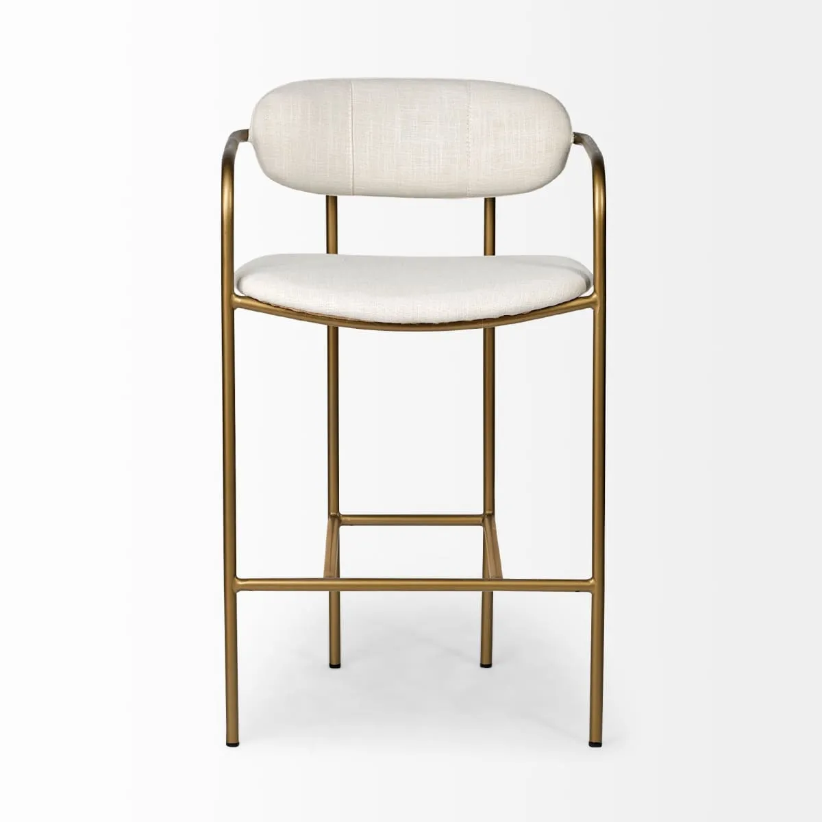 Parker Bar Counter Stool Cream Fabric | Gold Metal | Counter