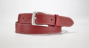 Pebble Grain Leather 1 3/8" - 35mm (Red)