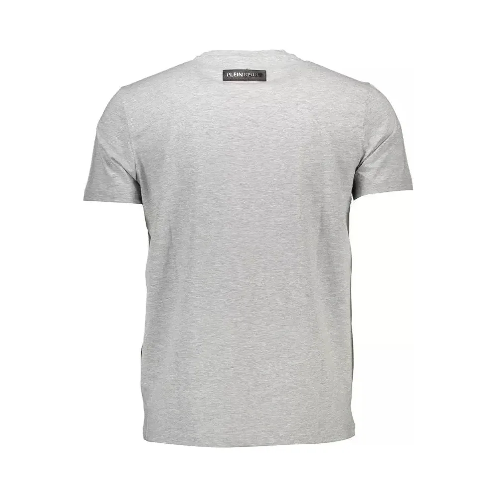 Plein Sport Gray Cotton Men T-Shirt