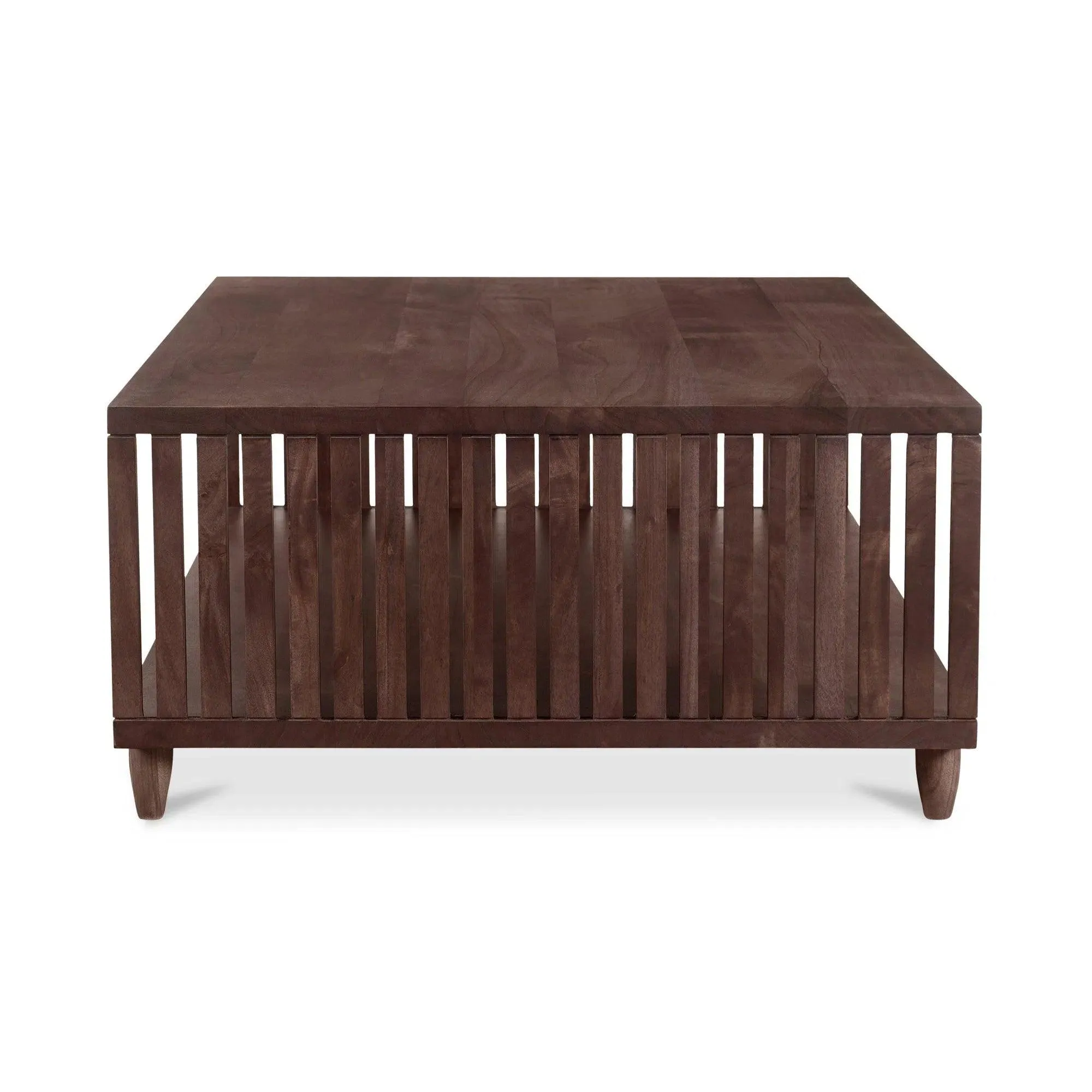 Rhys Solid Acacia Wood Dark Brown Rectangular Coffee Table