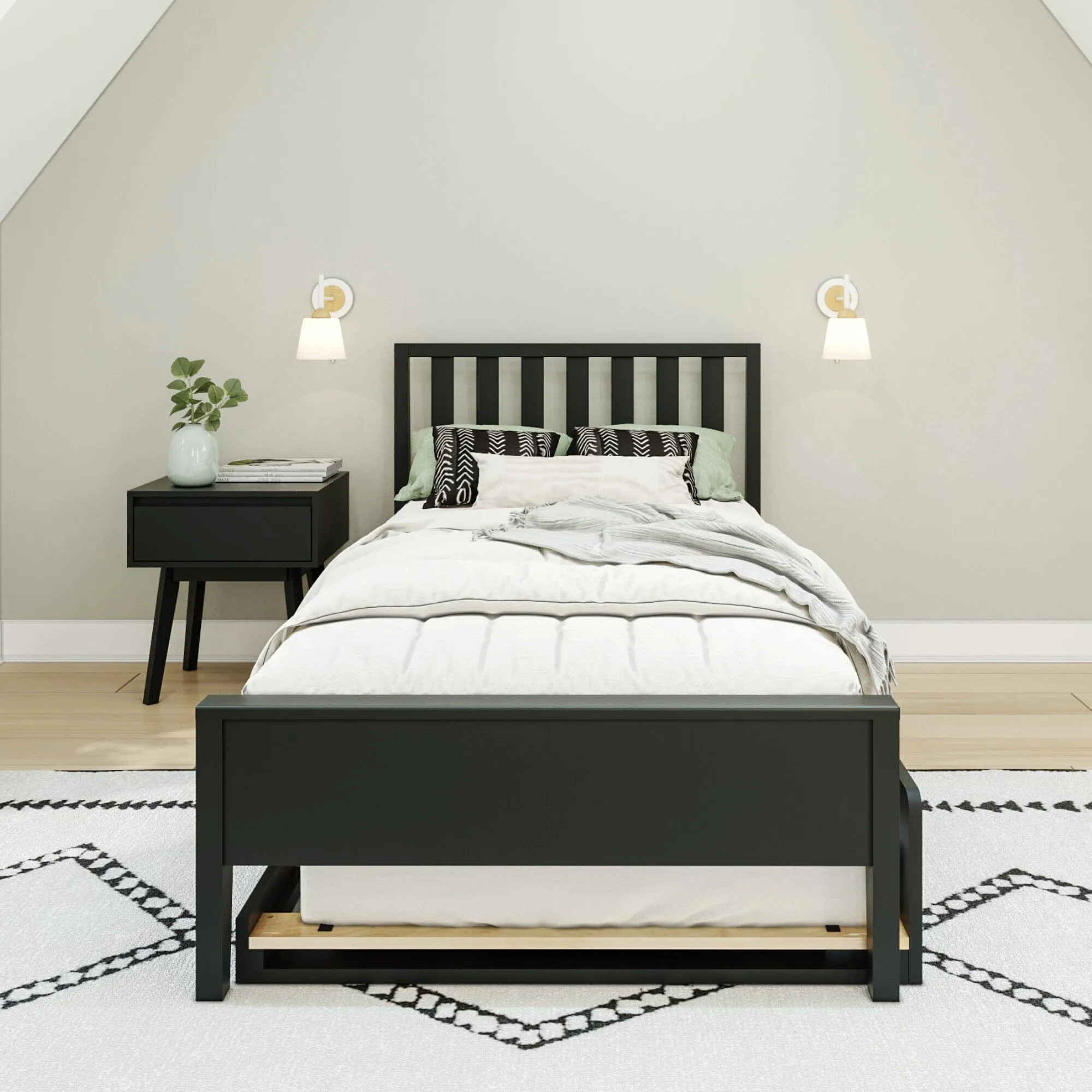 Scandinavian Twin Bed With Trundle