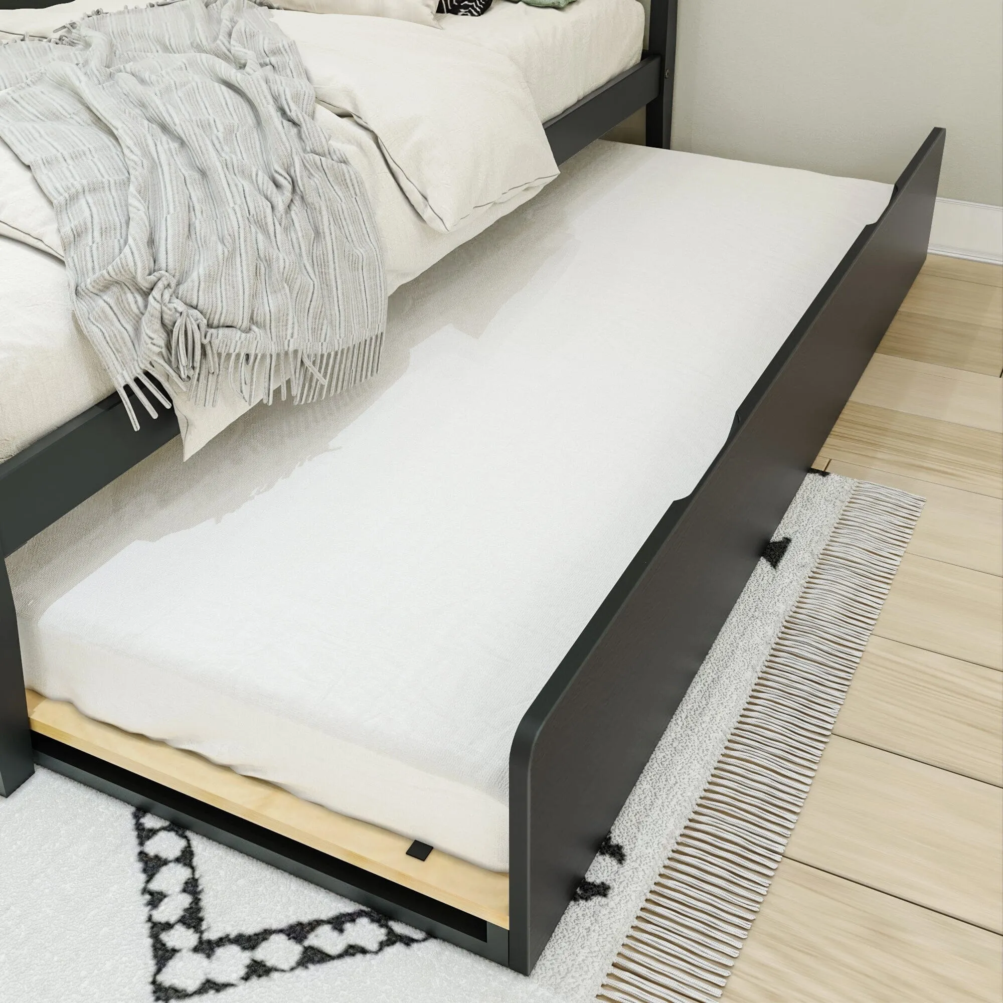 Scandinavian Twin Bed With Trundle