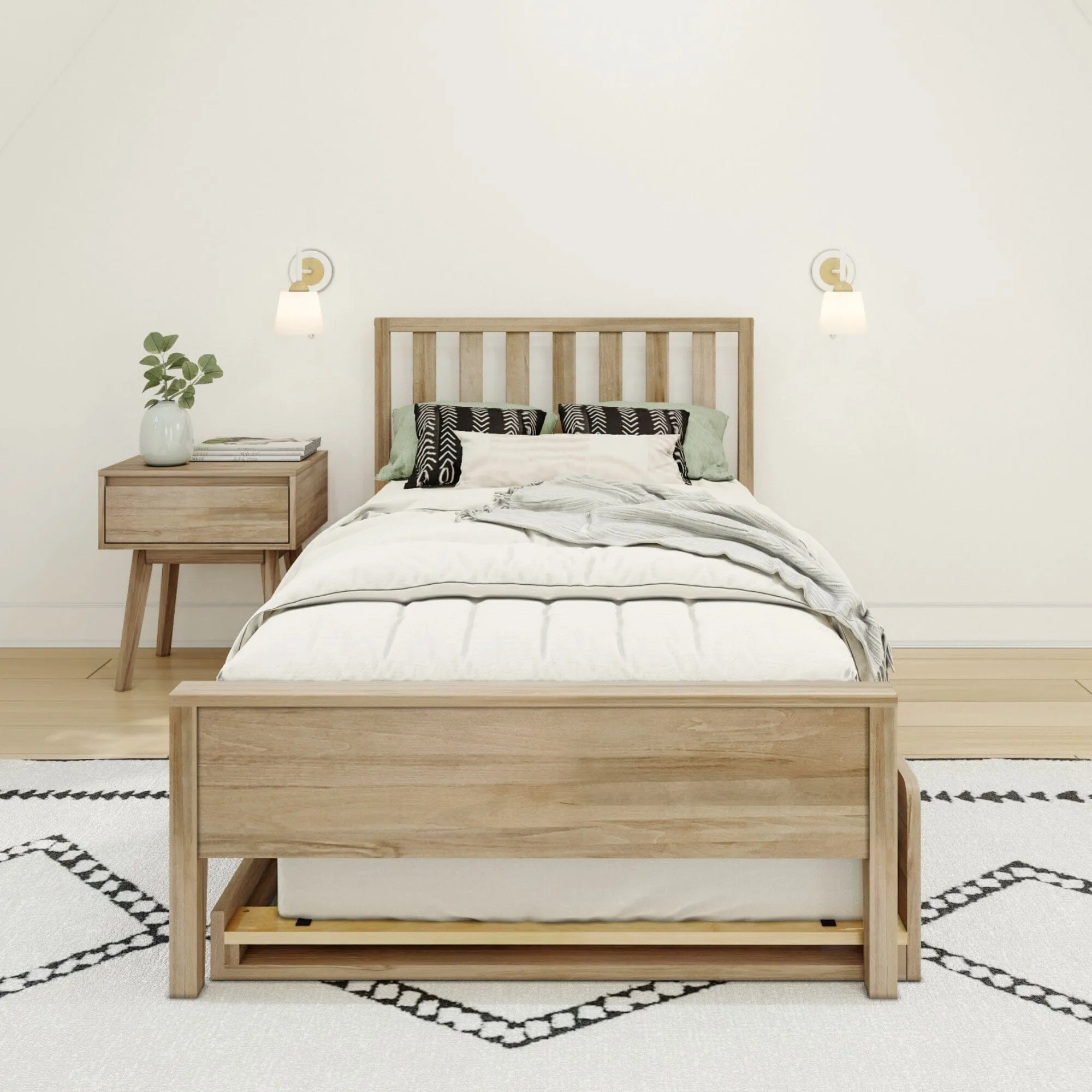 Scandinavian Twin Bed With Trundle