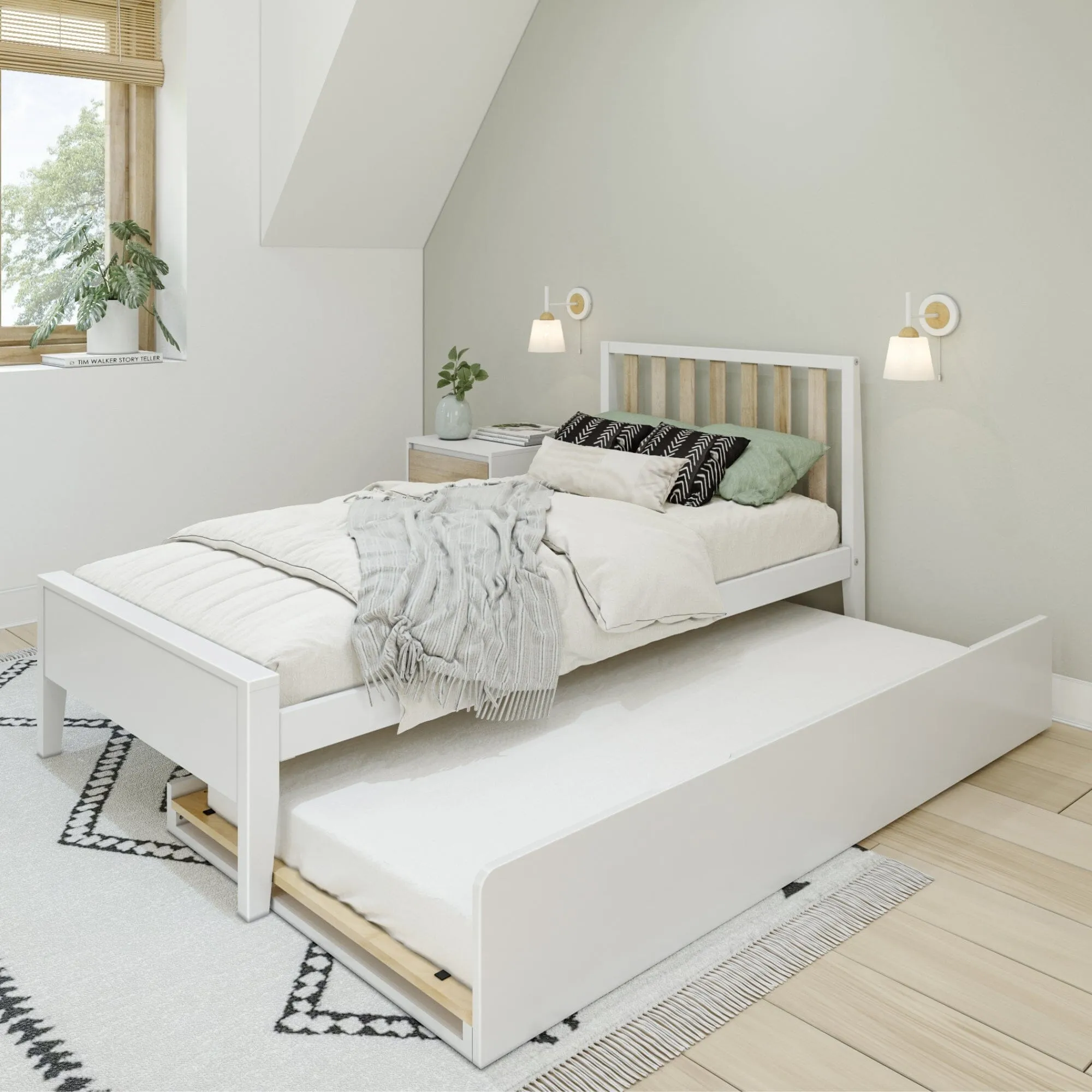 Scandinavian Twin Bed With Trundle