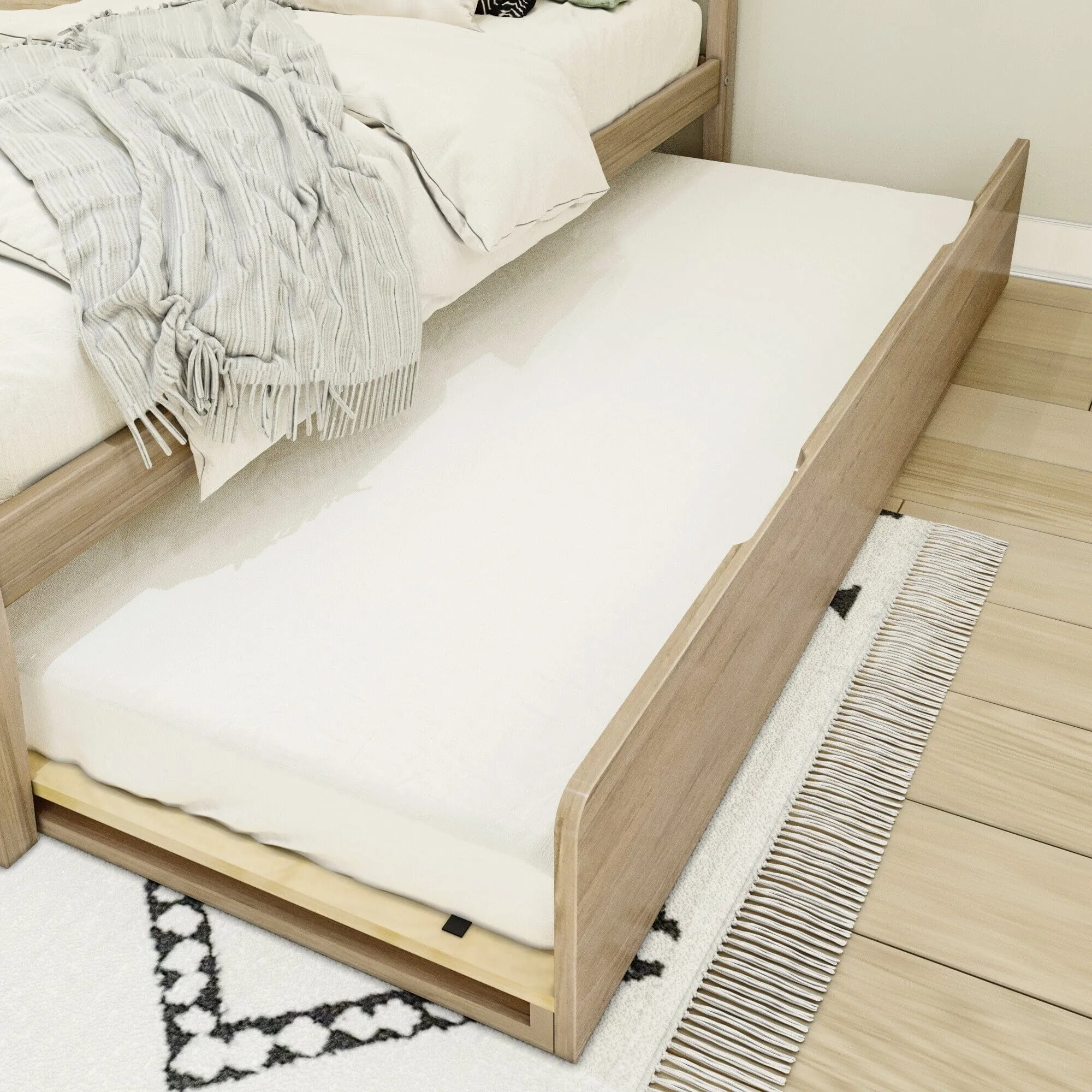 Scandinavian Twin Bed With Trundle