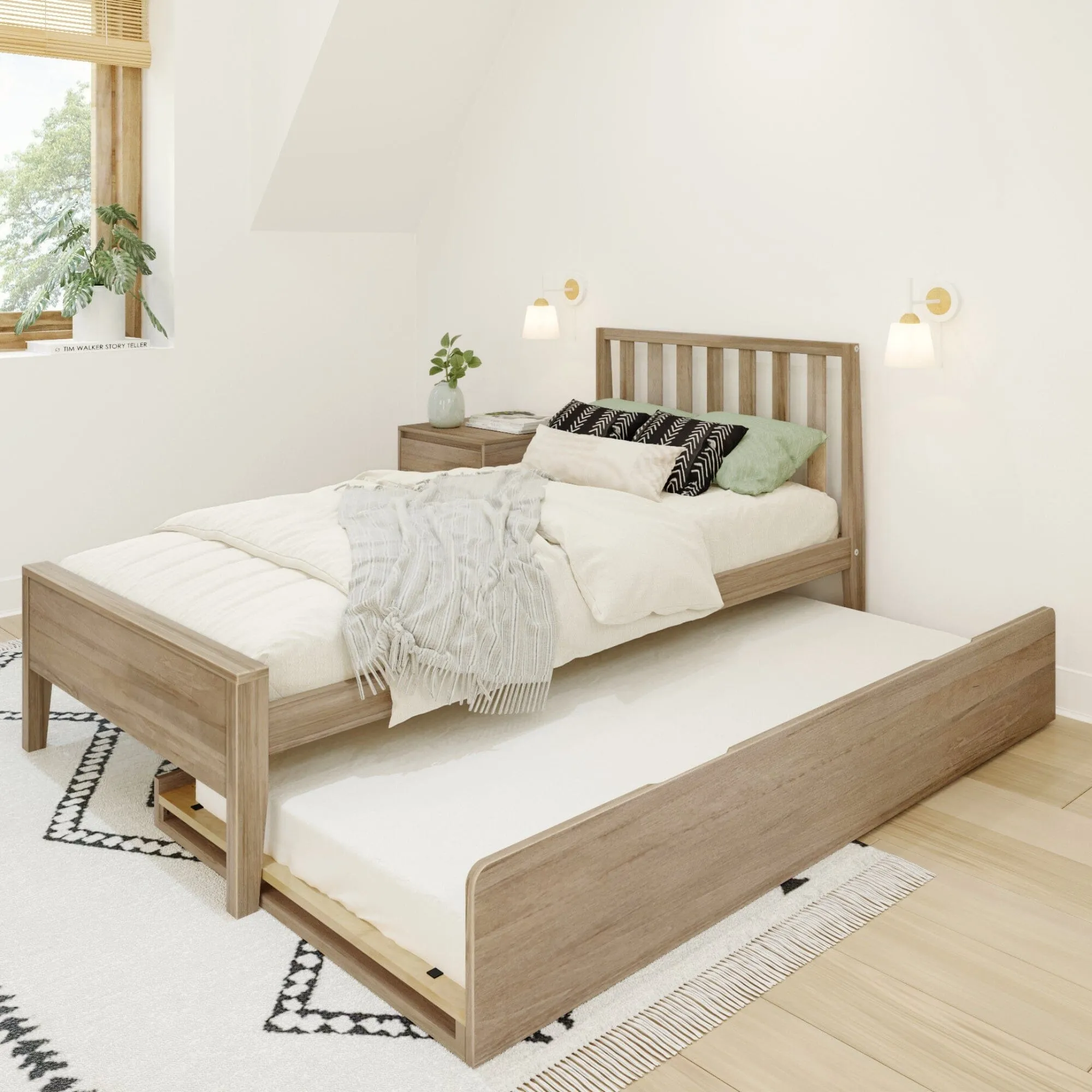 Scandinavian Twin Bed With Trundle