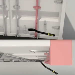 Shipping Container Leverage Bar - OPNBar Version 2 New Angle Bend with Fifth Wheel Release Hook