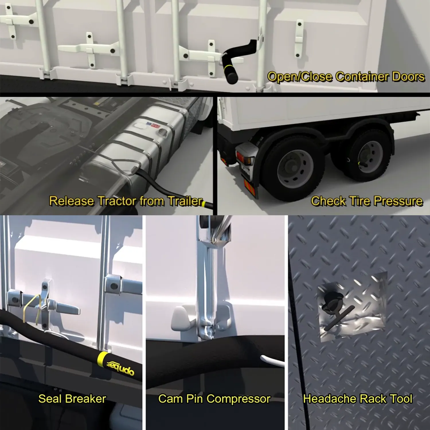 Shipping Container Leverage Bar - OPNBar Version 2 New Angle Bend with Fifth Wheel Release Hook