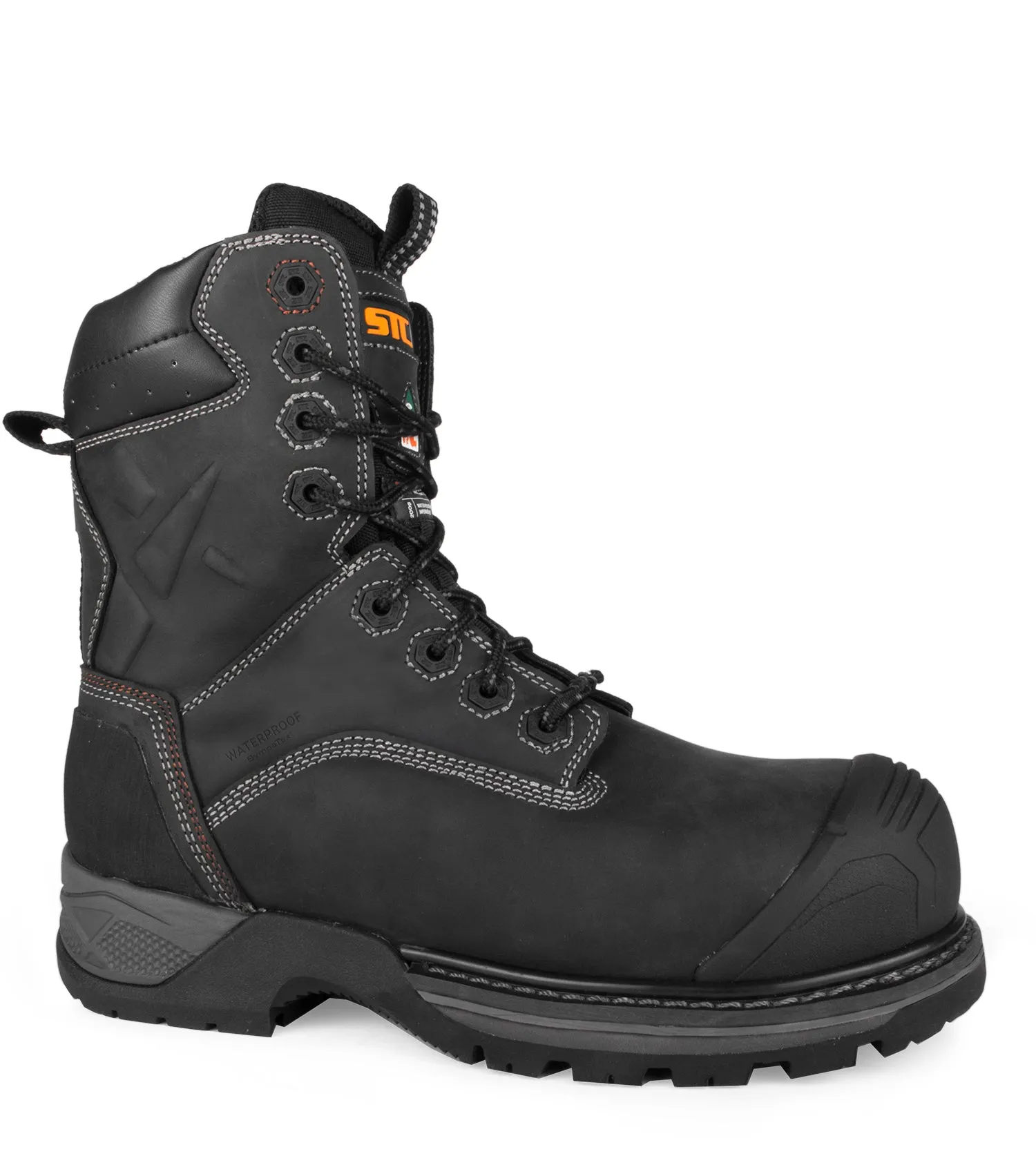 STC Rebel, Black | 8” Leather Work Boots | Waterproof Membrane | 200 g Thinsulate Insulation