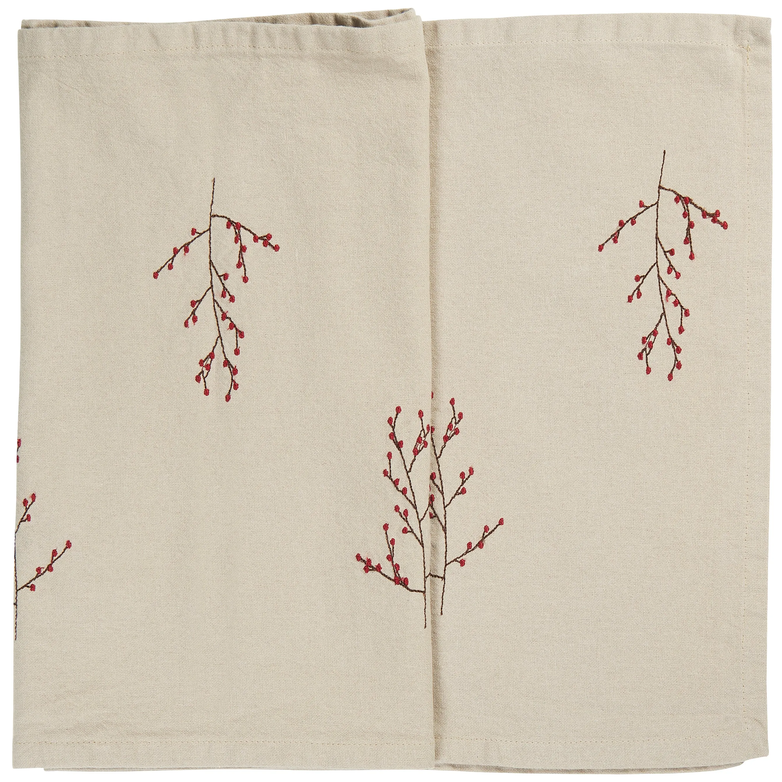 Table Runner with Red Berry Sprigs