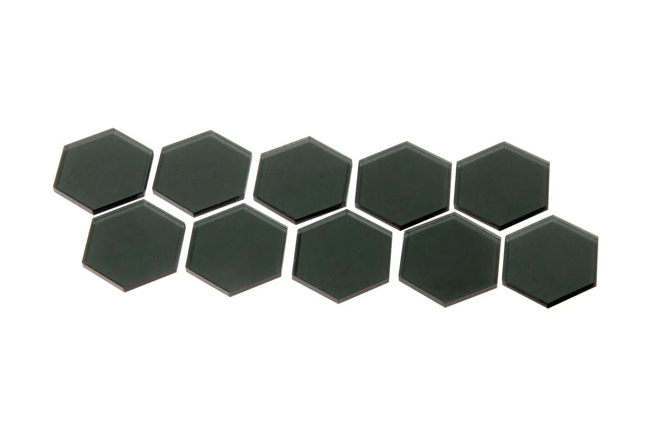 Transparent Gray 34mm Hex Tiles (10)