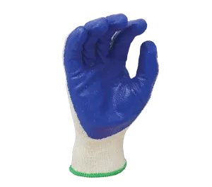 (TSK2009) Rockdare® - Blue Palm Latex Coated Natural Work Gloves